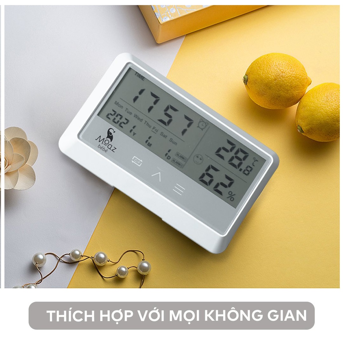 Nhiệt ẩm kế đa năng Moaz Bébé MB - 027 - mặt sau