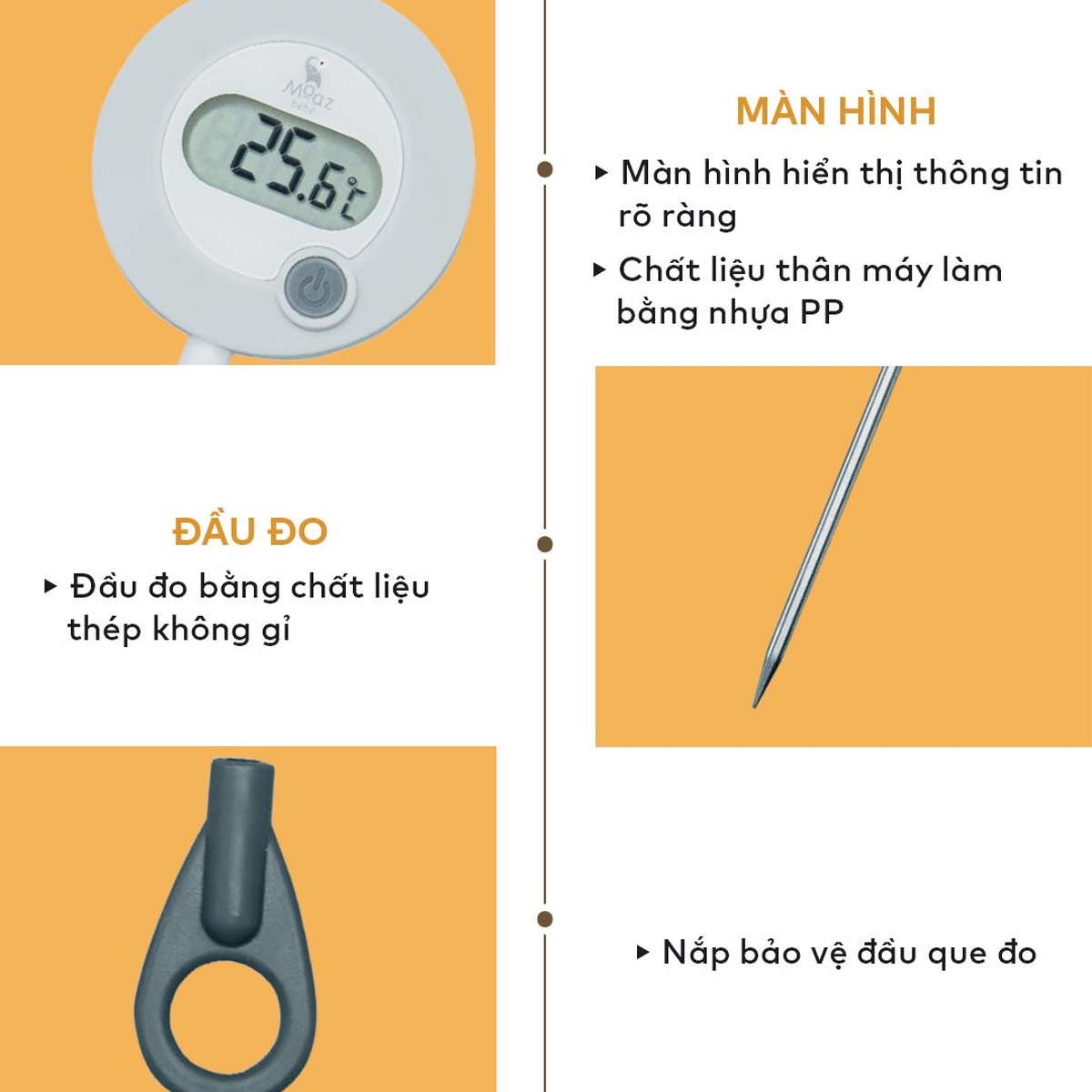 Nhiệt kế đo sữa Moaz Bébé MB - 020 - mặt trái