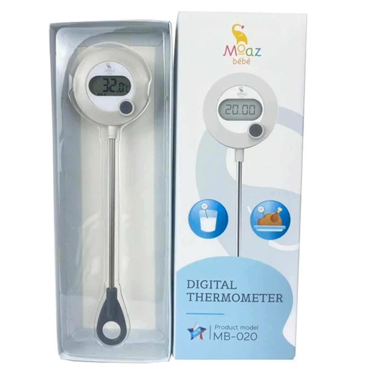 Nhiệt kế đo sữa Moaz Bébé MB - 020 - góc nghiêng