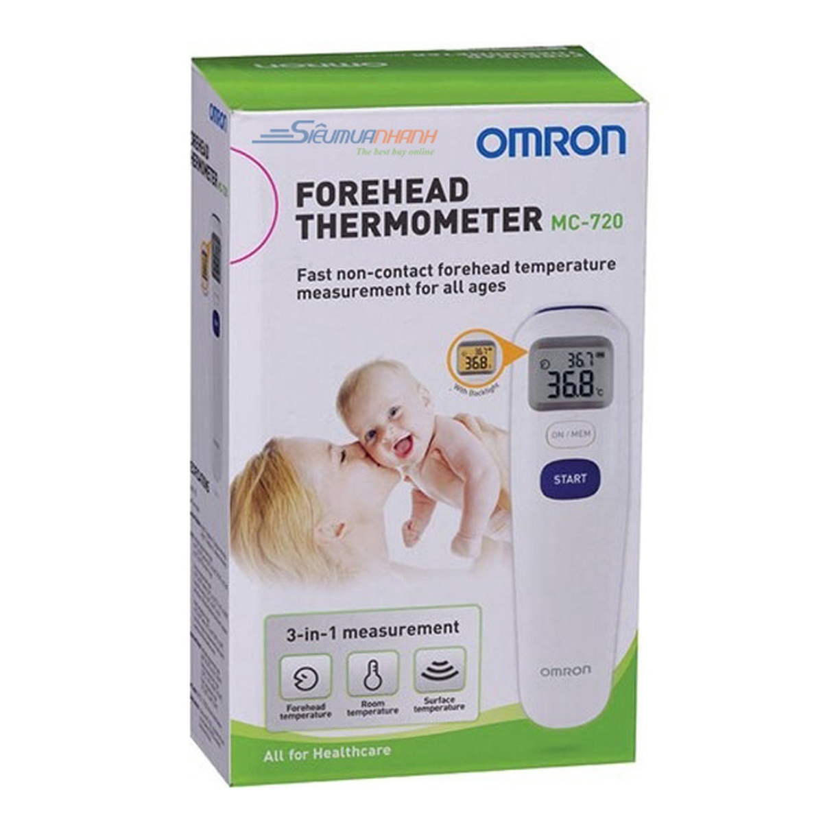 Nhiệt kế hồng ngoại đo trán OMRON MC-720  - mặt phải