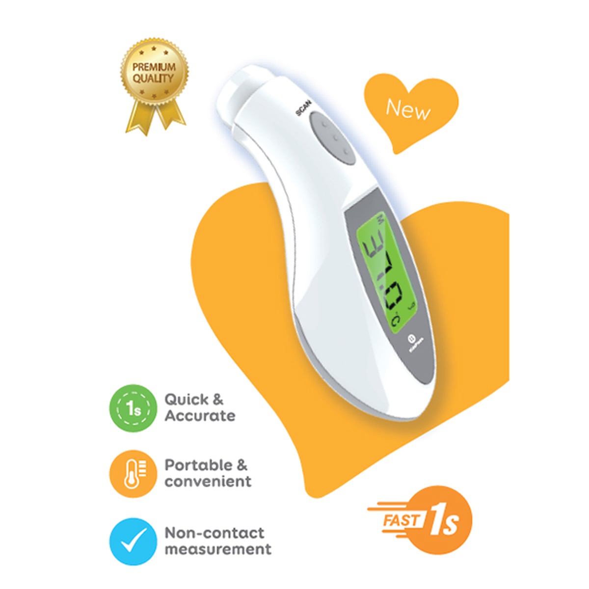 Nhiệt kế hồng ngoại KidsPlaza Clinical FT-100B - mặt phải