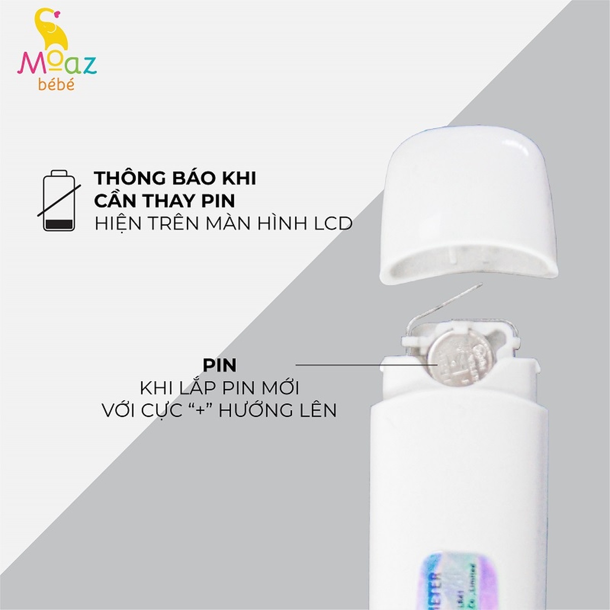 Nhiệt kế kỹ thuật số Moaz BéBé MB-040 - mặt sau