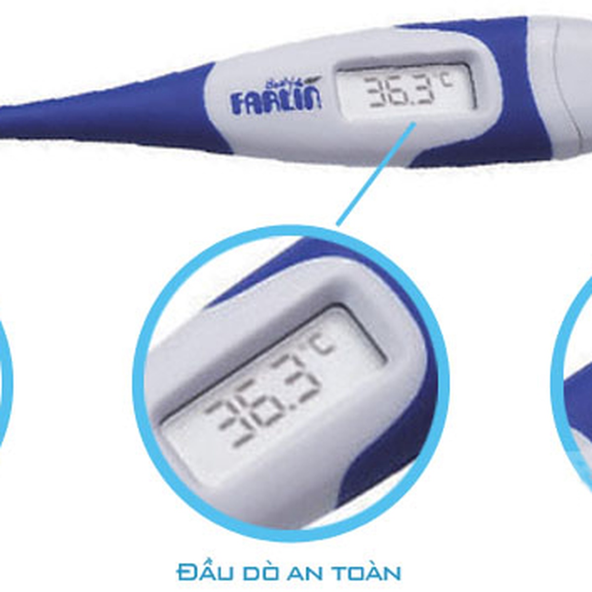 Nhiệt kế kỹ thuật số uốn đa chiều Farlin BF-169A - mặt trái