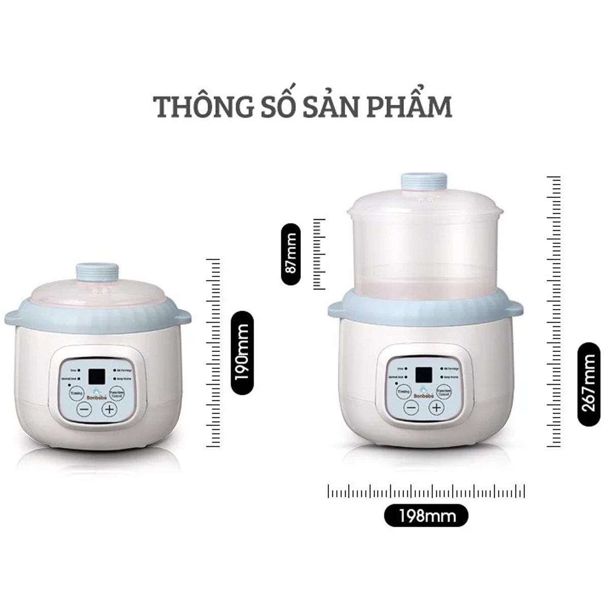 Nồi hầm đa năng kèm hầm Bonbébé BB-37 dung tích 800ml - hình 8