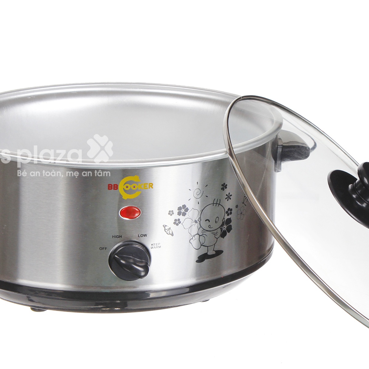 Nồi nấu chậm đa năng cho bé BBCooker Hàn Quốc 3.5l - góc nghiêng