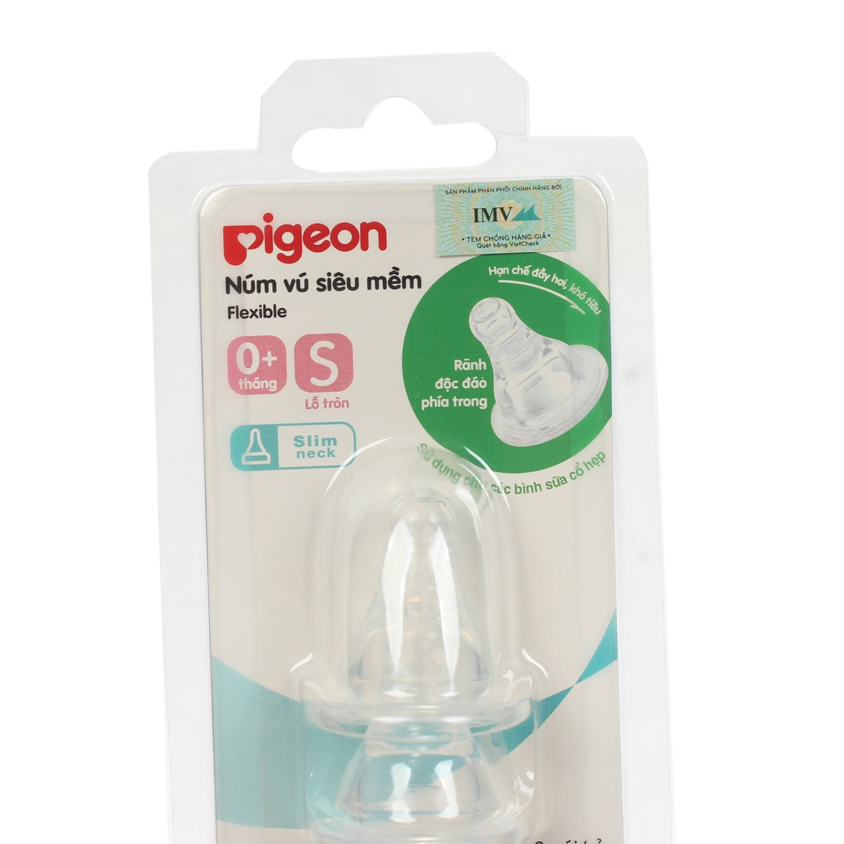 Núm ty thay thế Pigeon size S (0 -3 tháng) cổ hẹp - mặt sau