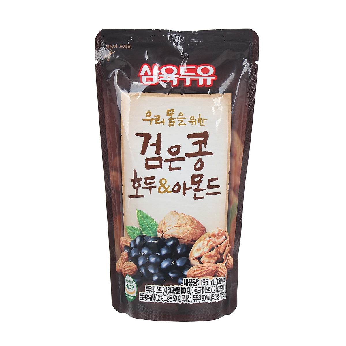 Nước đậu đen hạnh nhân óc chó Hàn Quốc 195ml - mặt trái