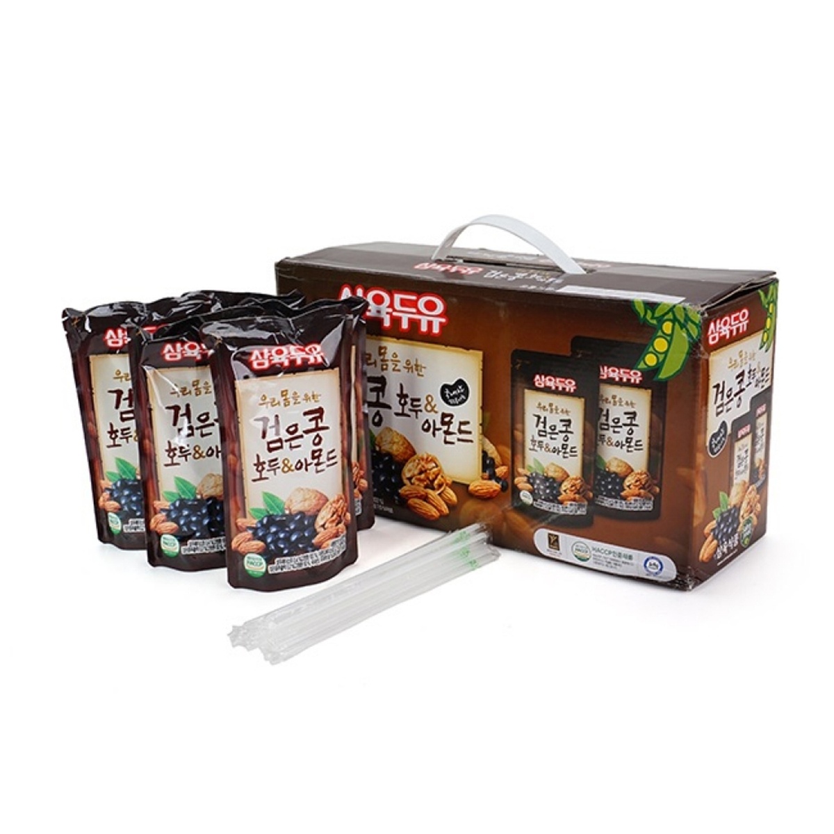Nước đậu đen hạnh nhân óc chó Hàn Quốc 195ml - góc nghiêng