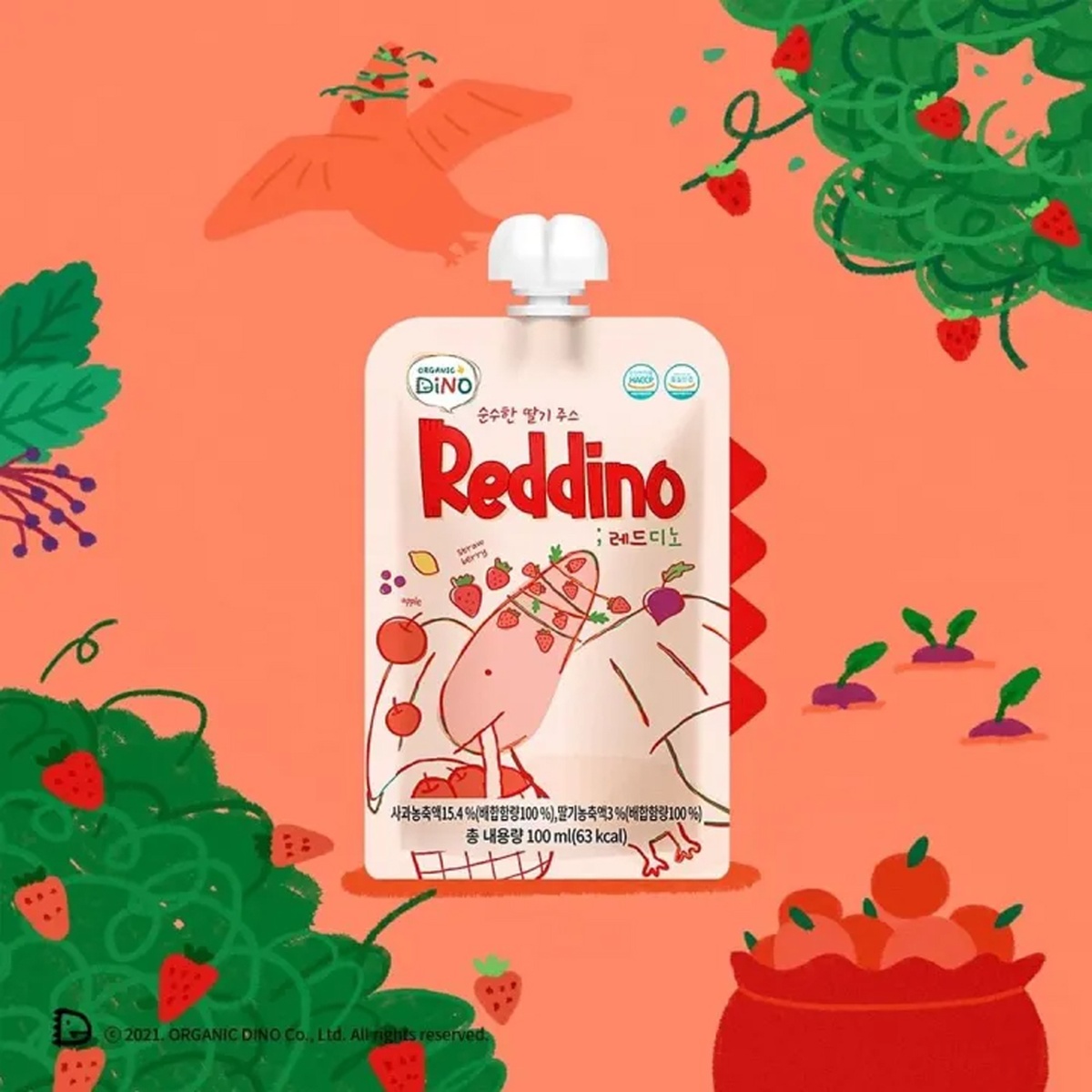 Nước ép cơm cháy củ dền RedDino 100ml (6M+) - mặt phải