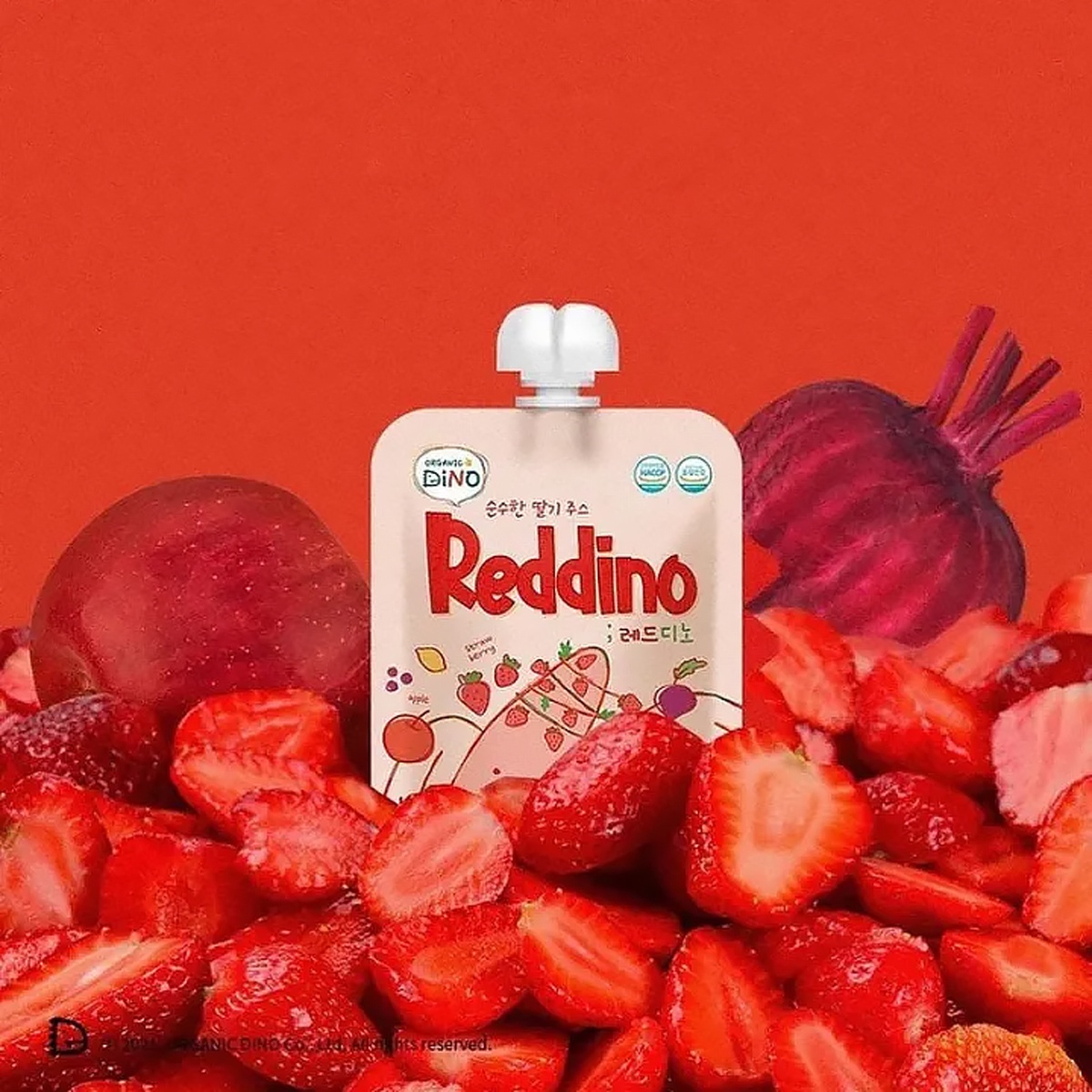 Nước ép cơm cháy củ dền RedDino 100ml (6M+) - góc nghiêng