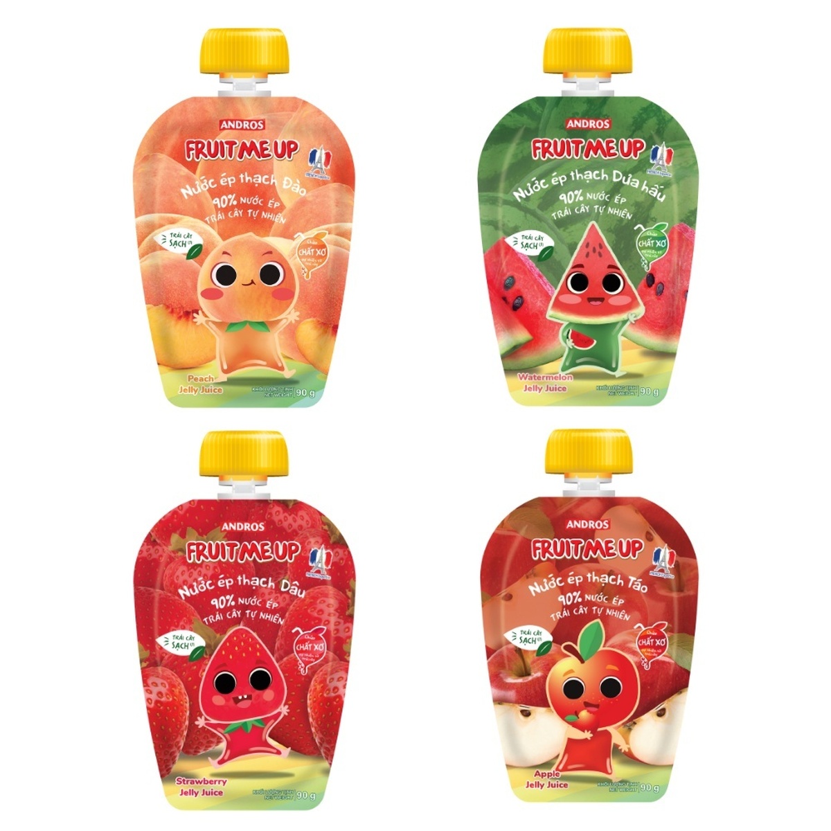 Nước ép thạch Andros Fruit Me Up vị dưa hấu 90g - mặt trái