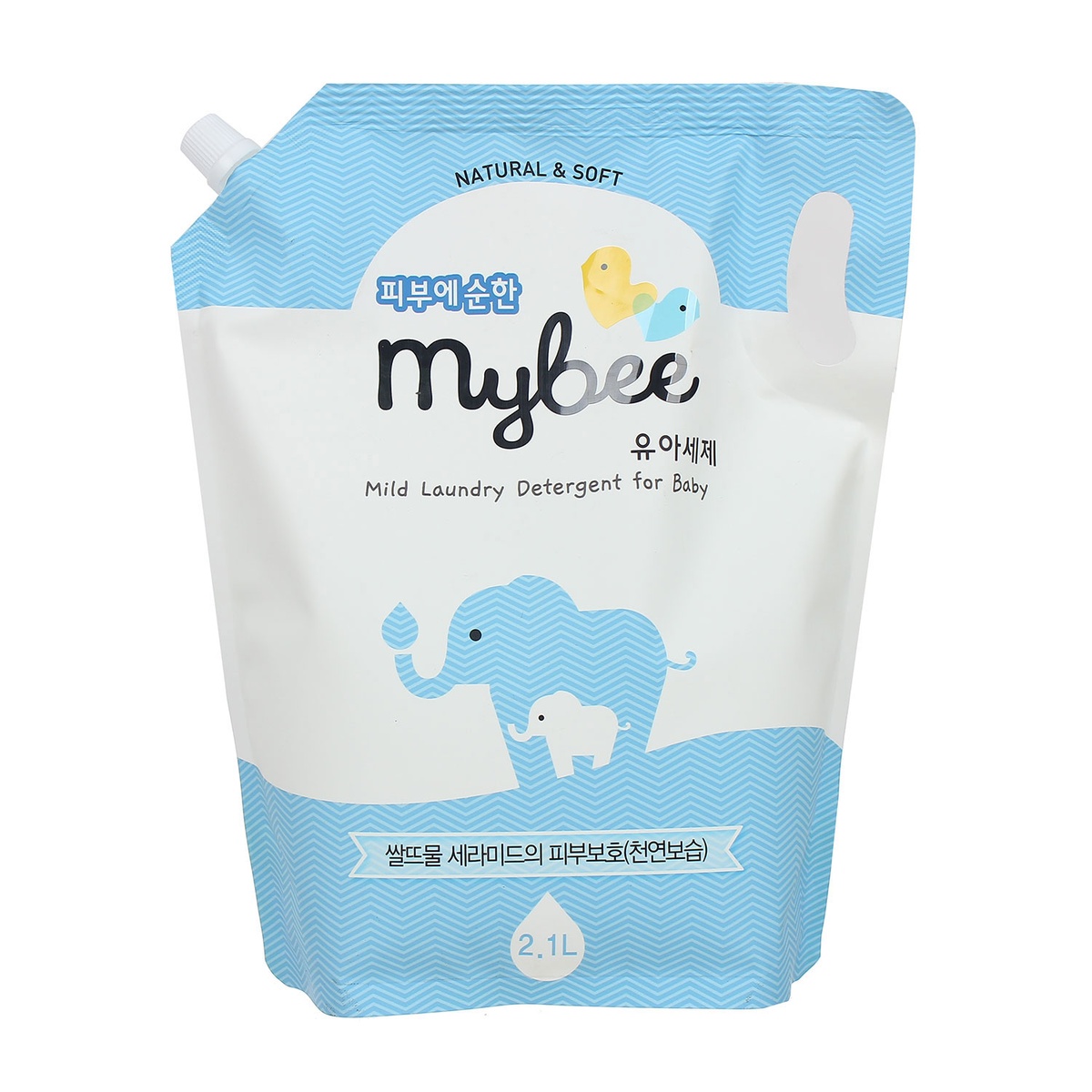 Nước giặt Mybee dạng túi 2100ml - mặt trái