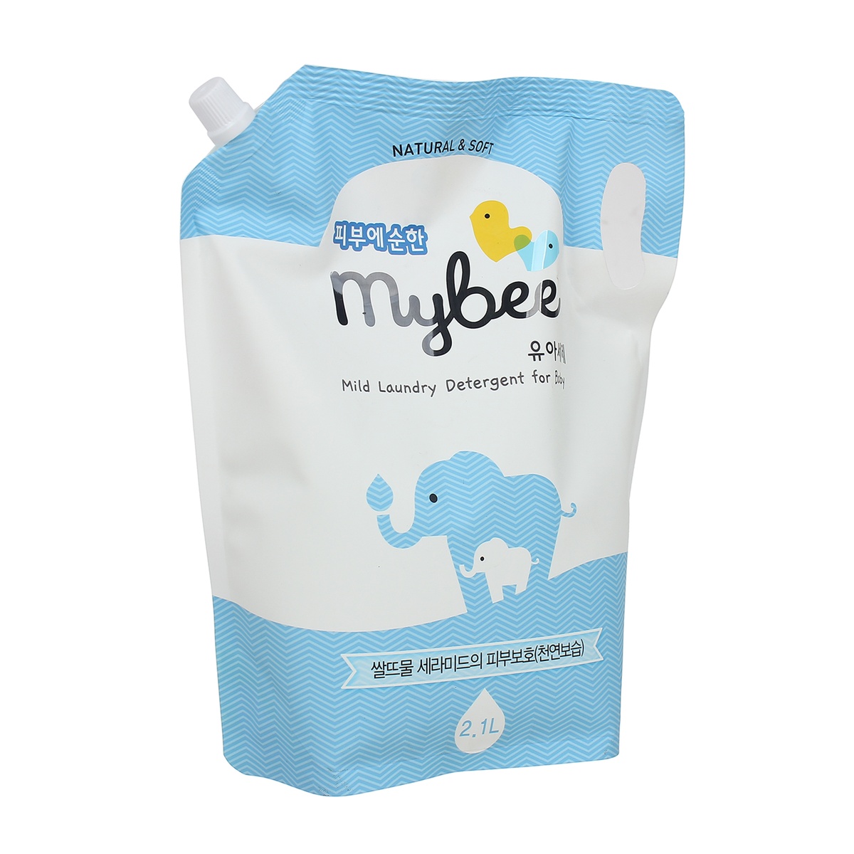 Nước giặt Mybee dạng túi 2100ml - mặt sau