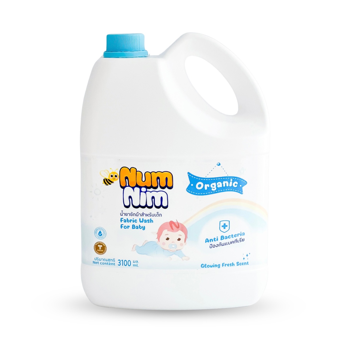 Nước giặt quần áo trẻ em NumNim màu Xanh / Tím / Hồng 3100ml (Màu ngẫu nhiên) - mặt phải
