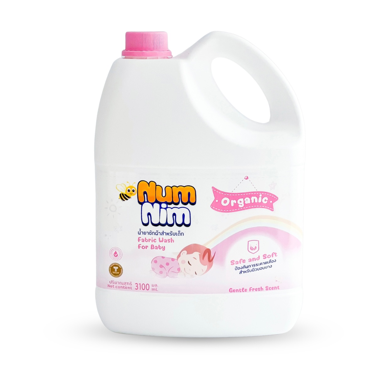 Nước giặt quần áo trẻ em NumNim màu Xanh / Tím / Hồng 3100ml (Màu ngẫu nhiên) - mặt sau