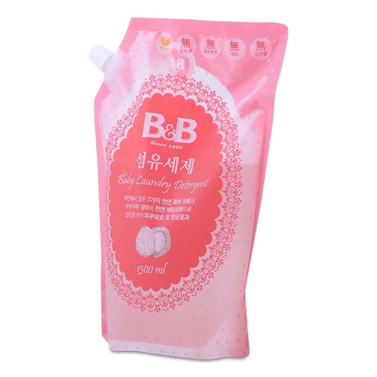 Nước giặt quần áo B&B 1300ml - mặt trái