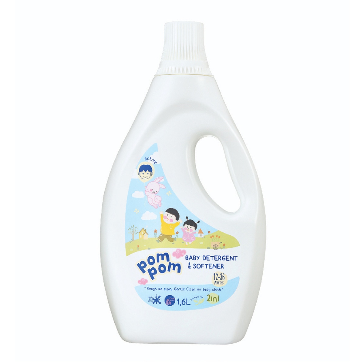 Nước giặt xả Pom Pom Active 1600ml (12-36M)