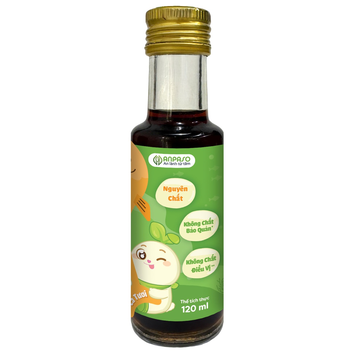 Nước mắm cá cơm Anpaso 120ml - mặt trái