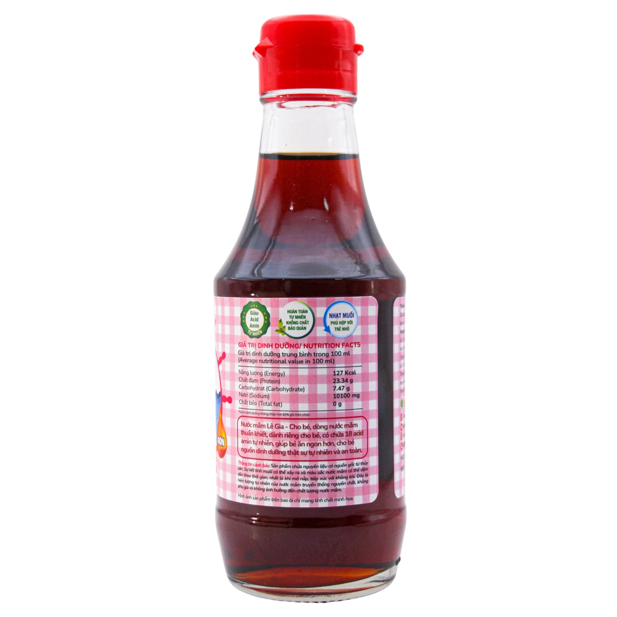 Nước mắm cá cơm Lê Gia 200ml - mặt trái