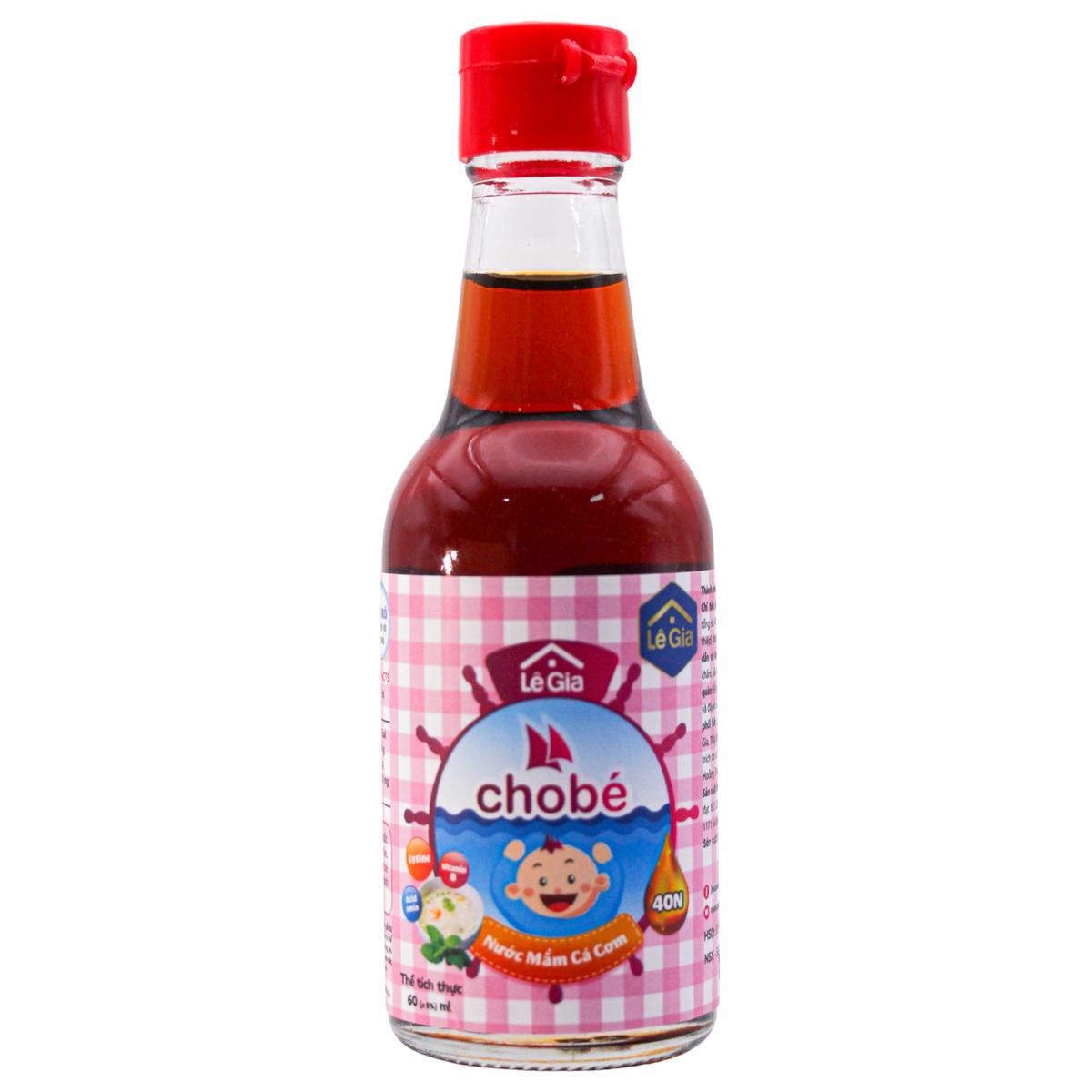 Nước mắm cá cơm Lê Gia cho bé - mặt trái