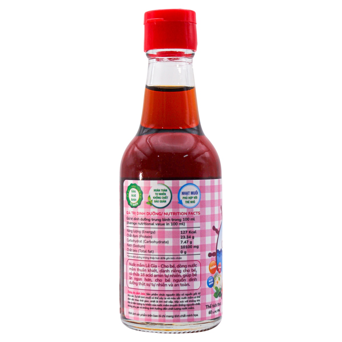 Nước mắm cá cơm Lê Gia cho bé - mặt sau