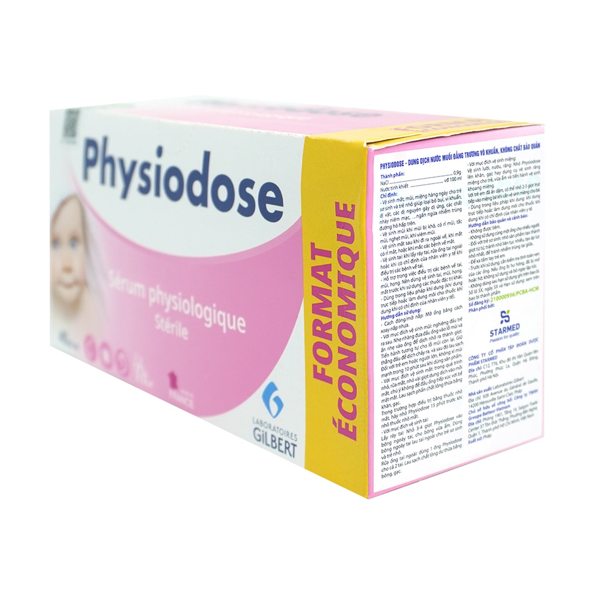 Nước muối Physiodose 40 ống - mặt phải
