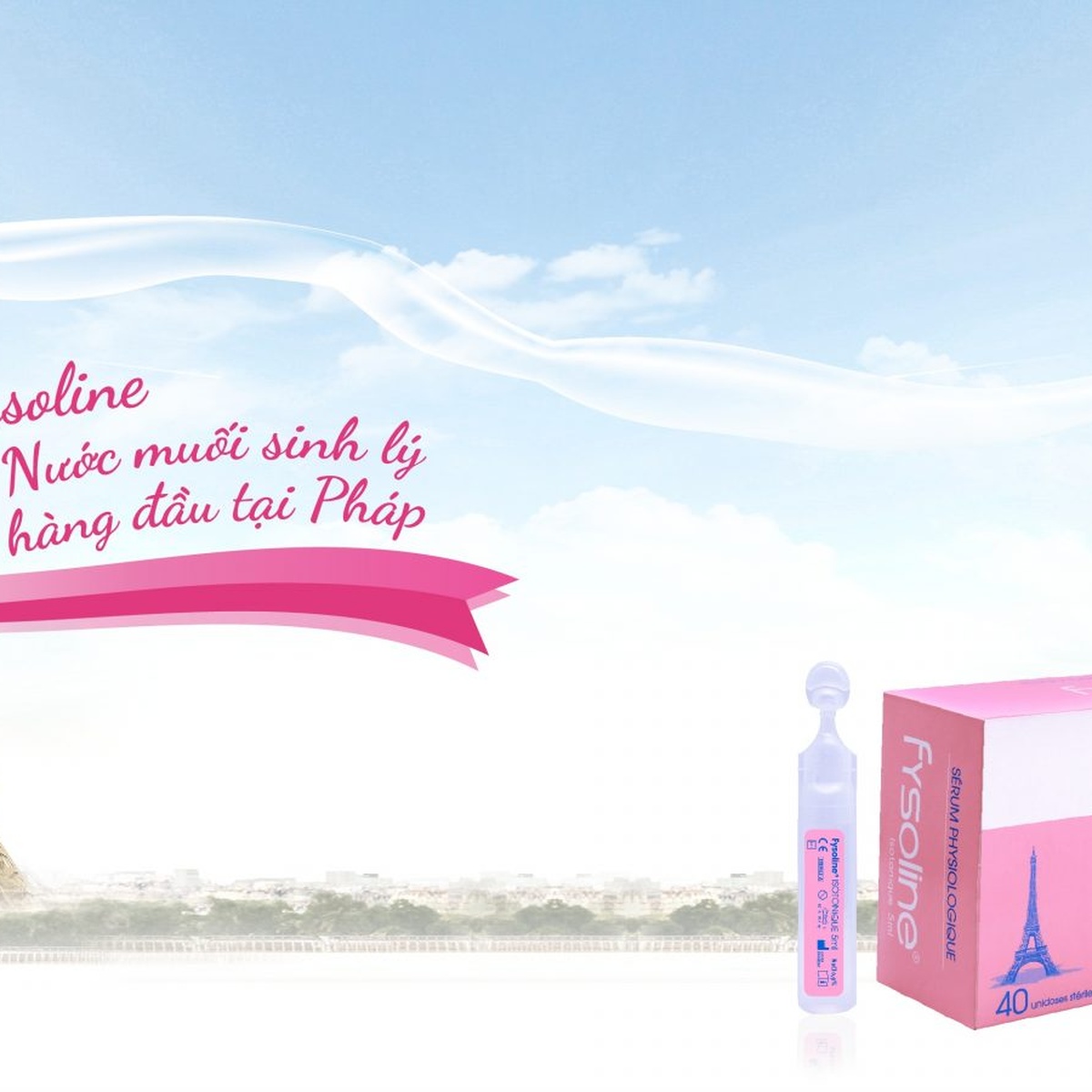 Nước muối sinh lý Fysoline hồng 5ml - mặt sau