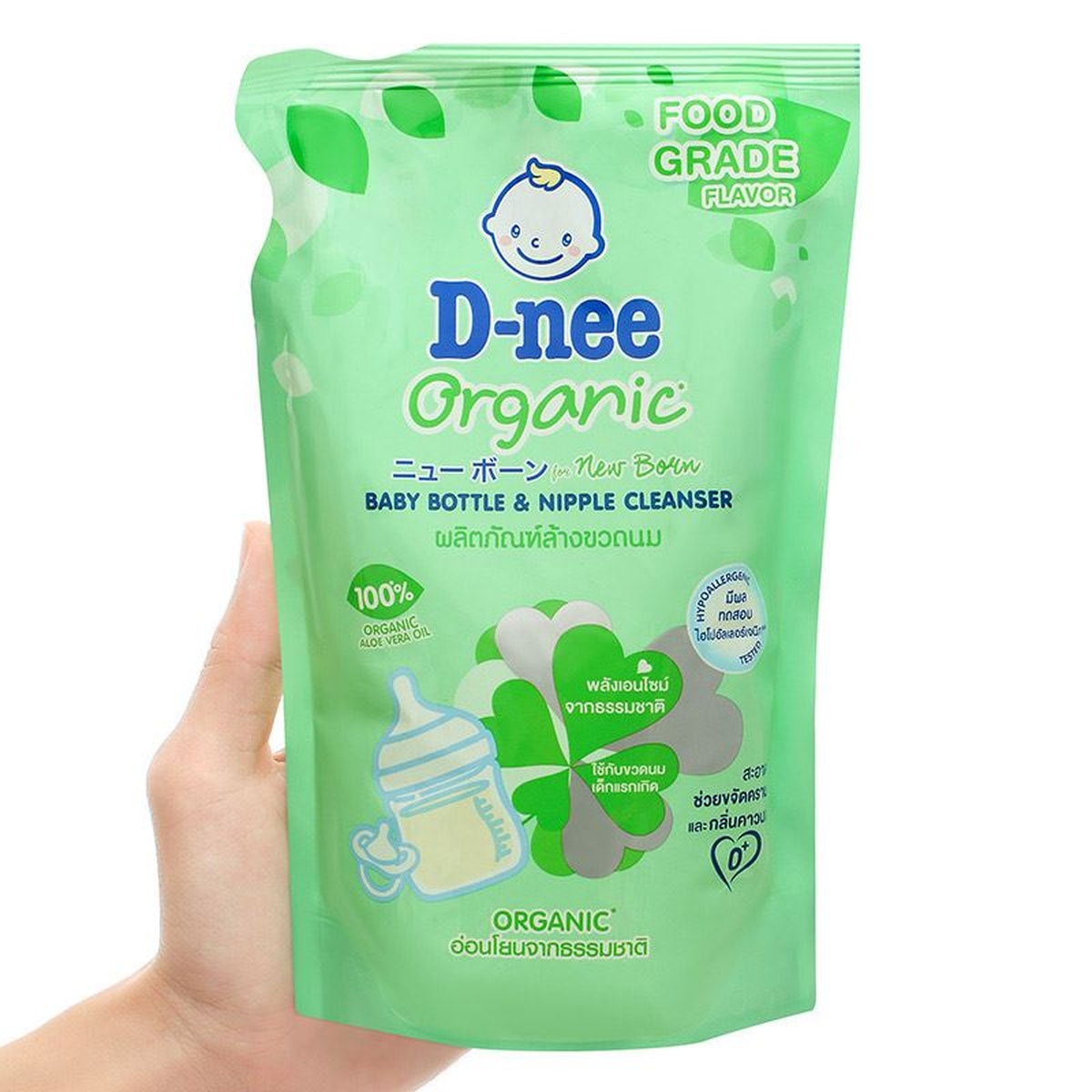 Nước rửa bình sữa Dnee túi 550ml  - mặt trái