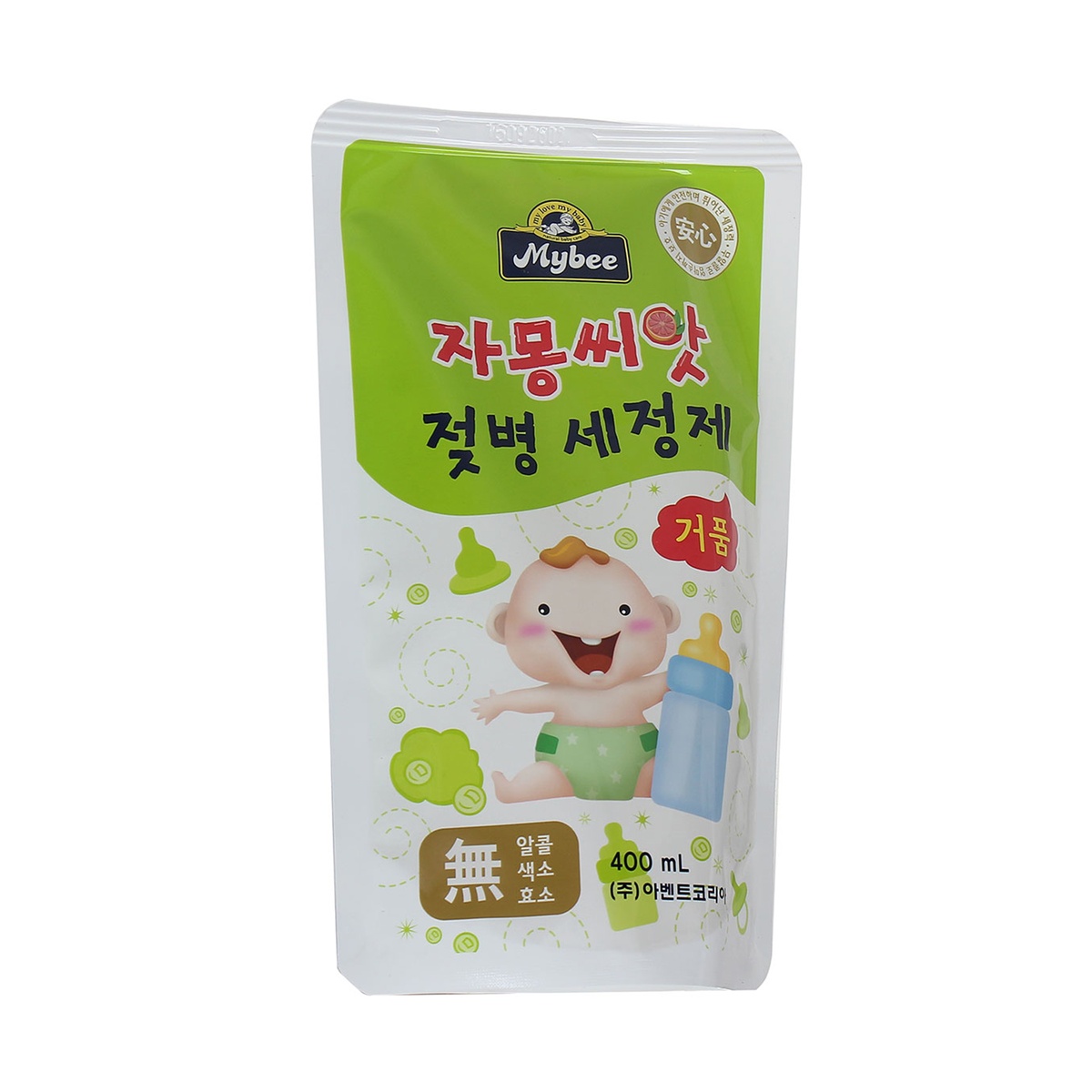 Nước rửa bình Mybee dạng túi 400ml  - mặt phải