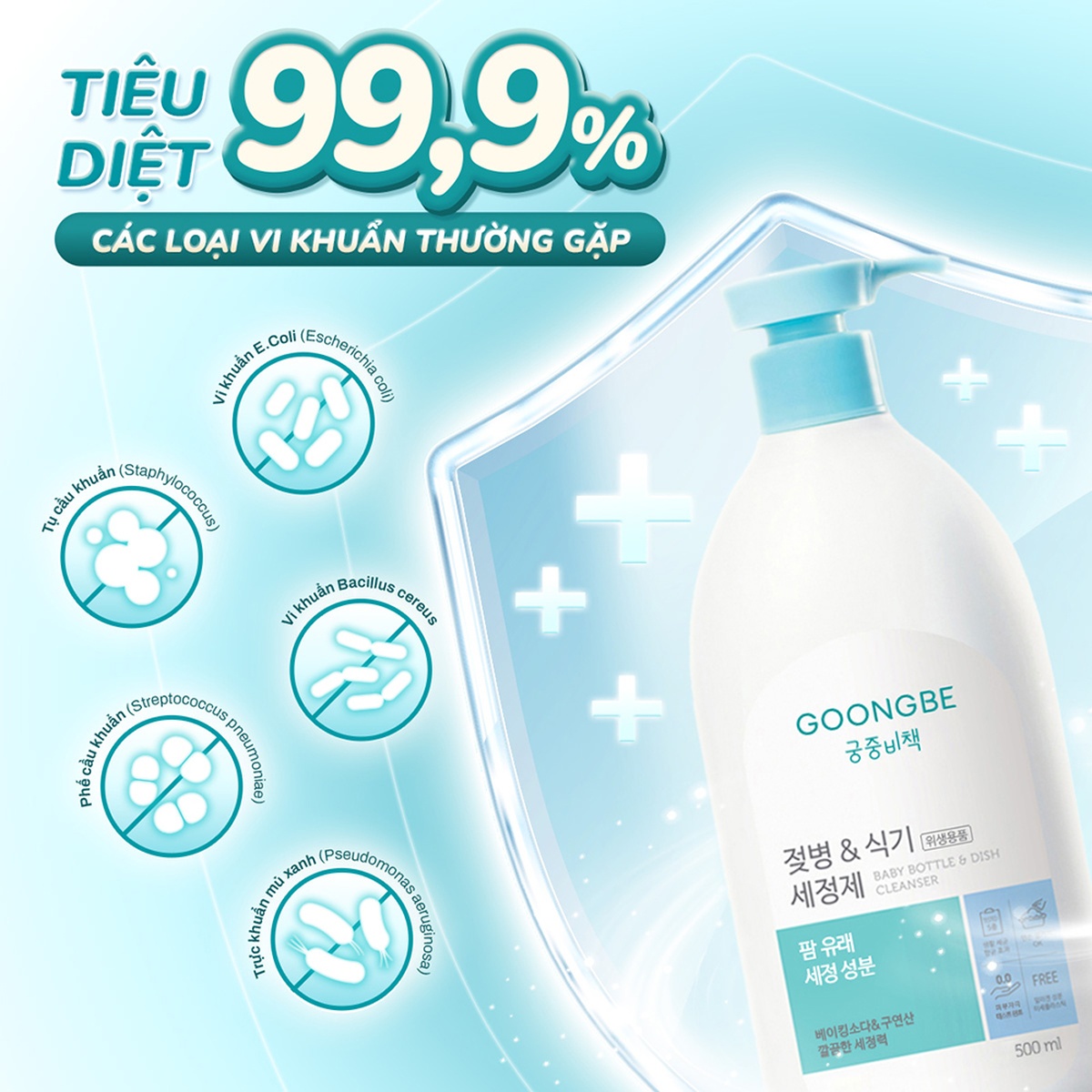 Nước rửa bình và dụng cụ ăn uống Goongbe 500ml - hình 7
