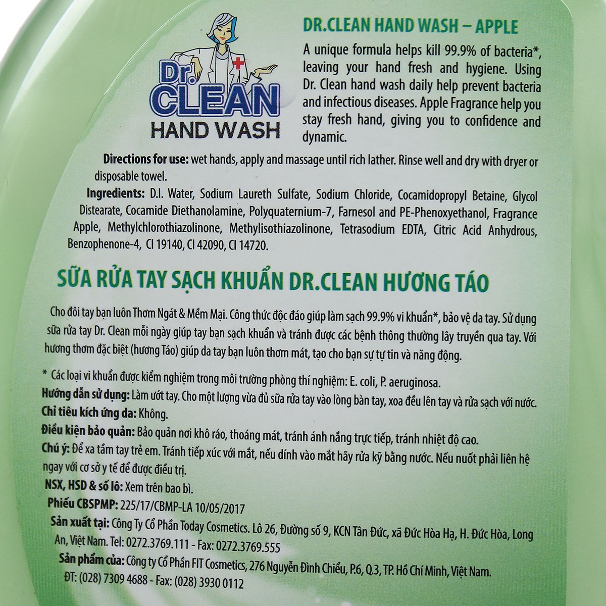 Nước rửa tay an toàn Dr. Clean 500ml - hình 9