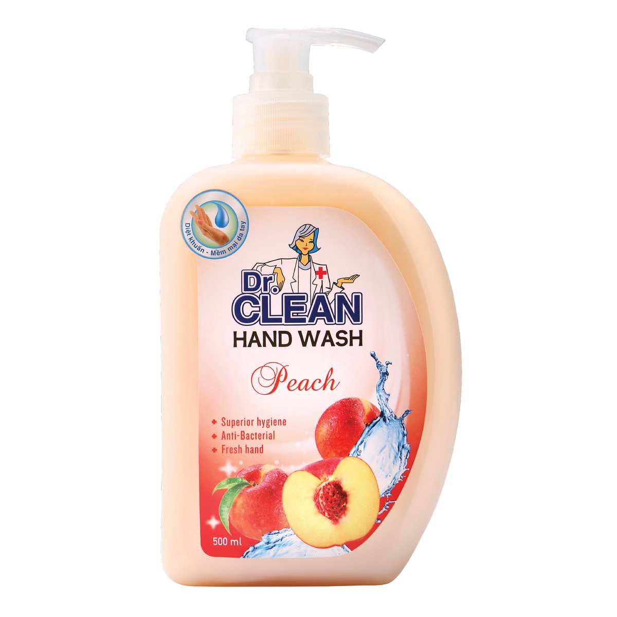 Nước rửa tay an toàn Dr. Clean 500ml - góc nghiêng