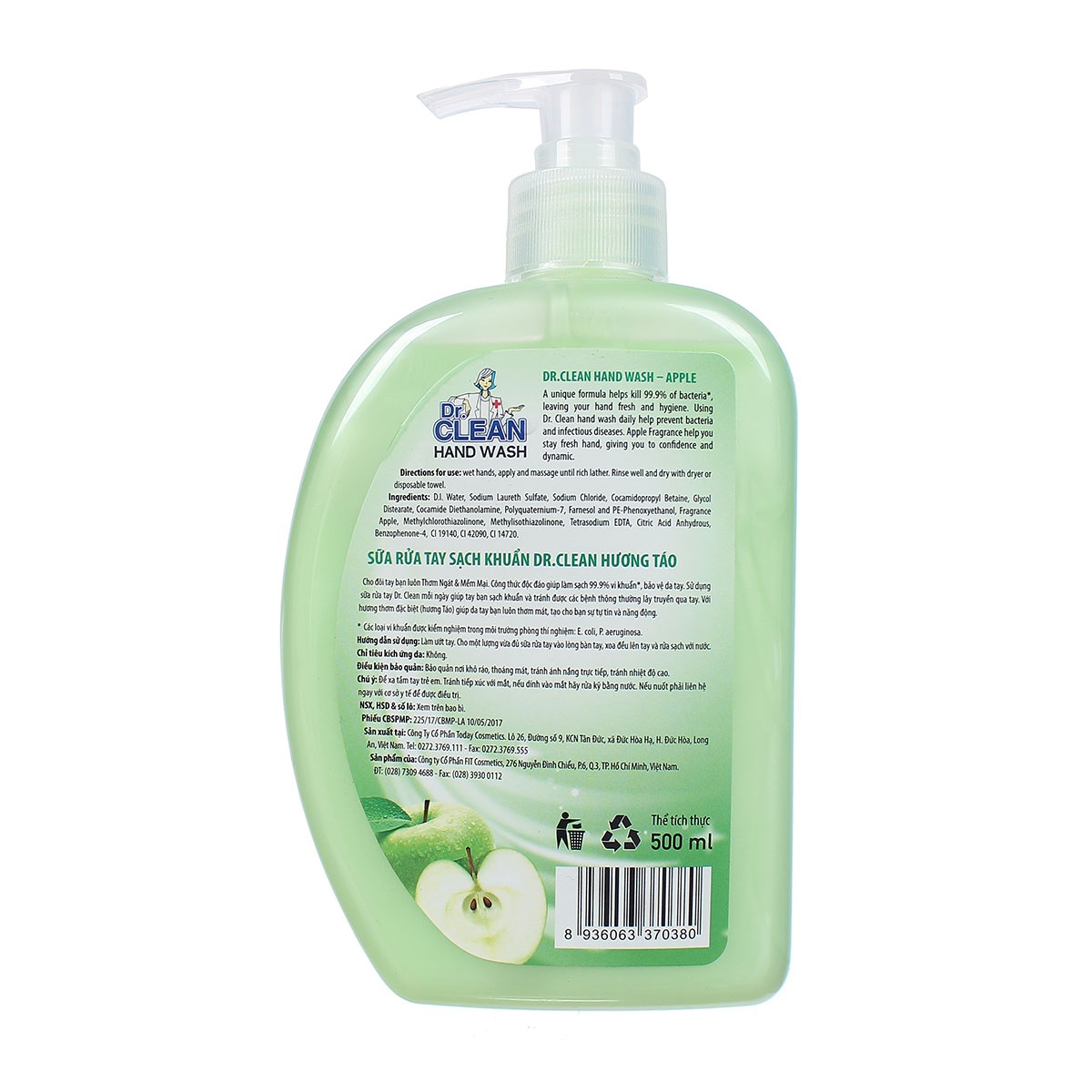 Nước rửa tay an toàn Dr. Clean 500ml - hình 10
