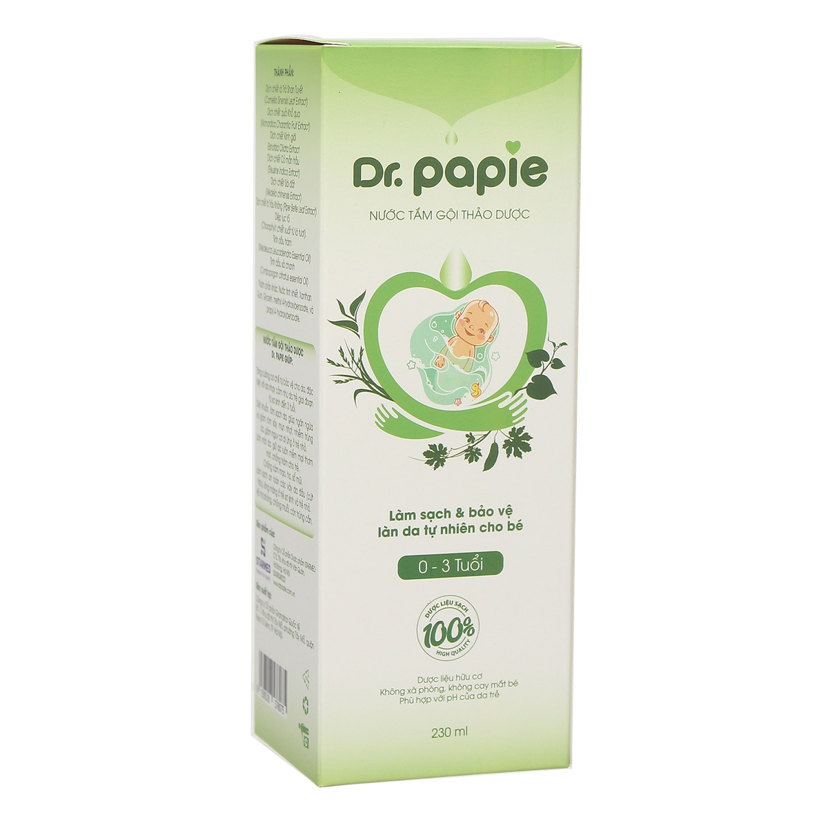 Nước tắm gội thảo dược Dr Papie 230ml - hình 7