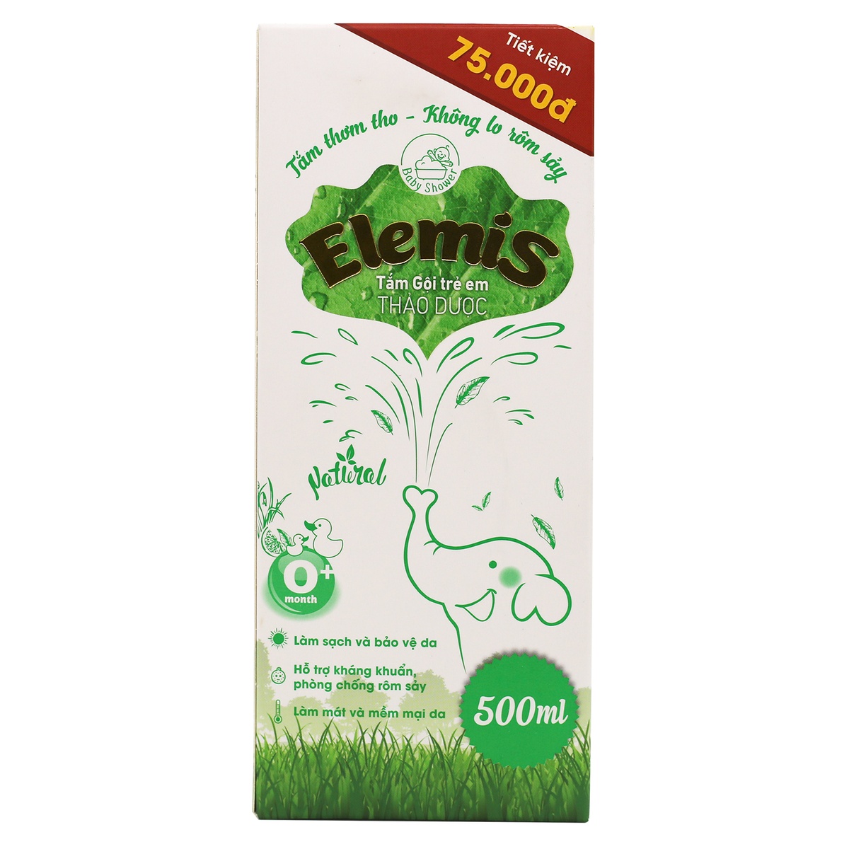 Tắm gội trẻ em thảo dược Elemis 500ml - mặt trái