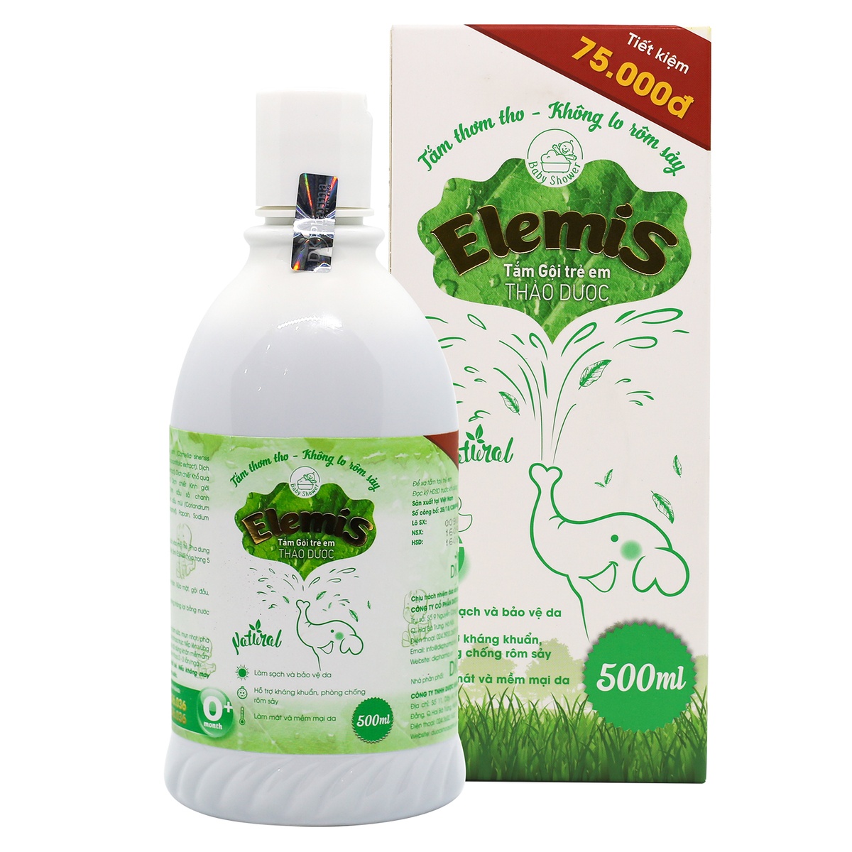 Tắm gội trẻ em thảo dược Elemis 500ml - mặt sau
