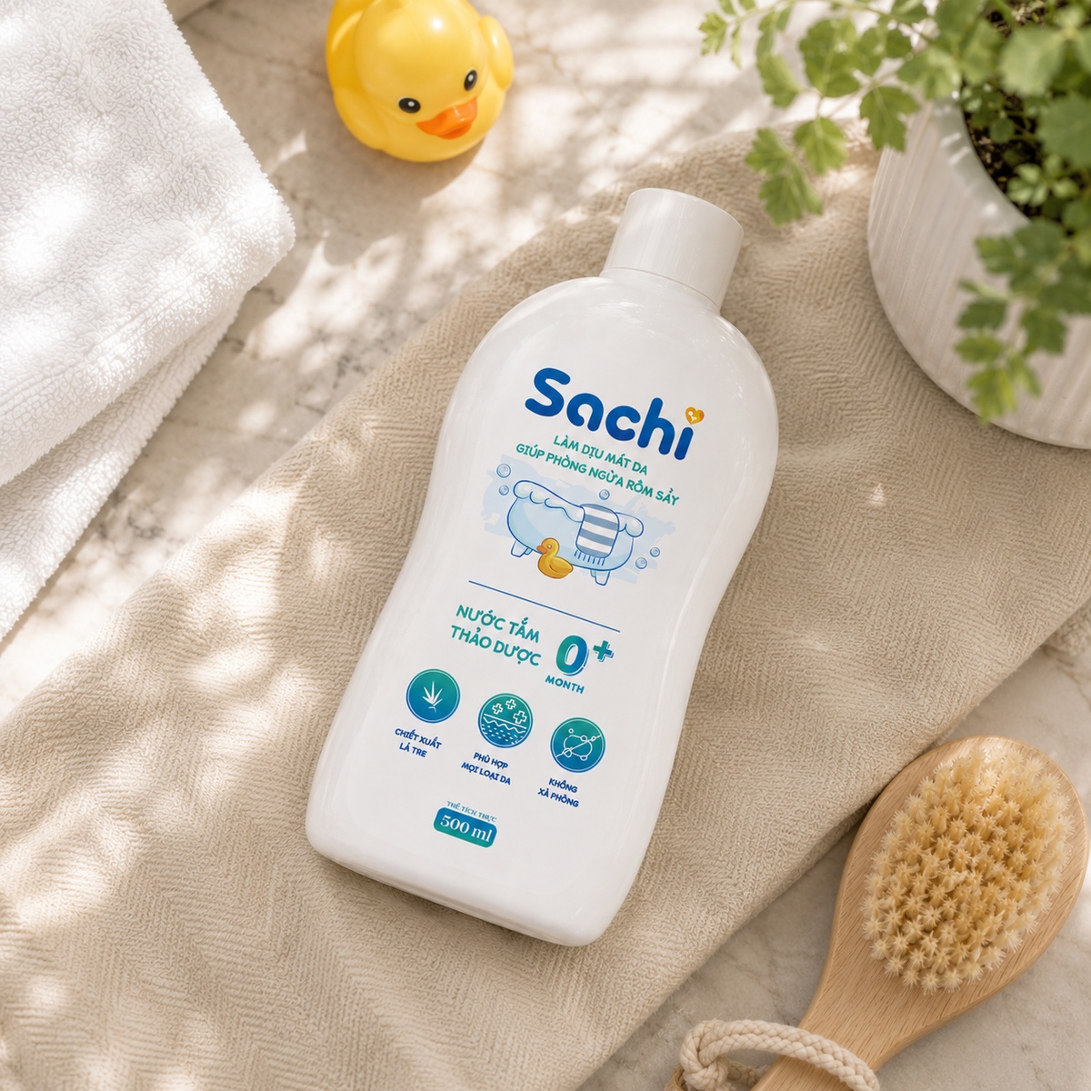 Nước tắm thảo dược Sachi 500ml - mặt phải