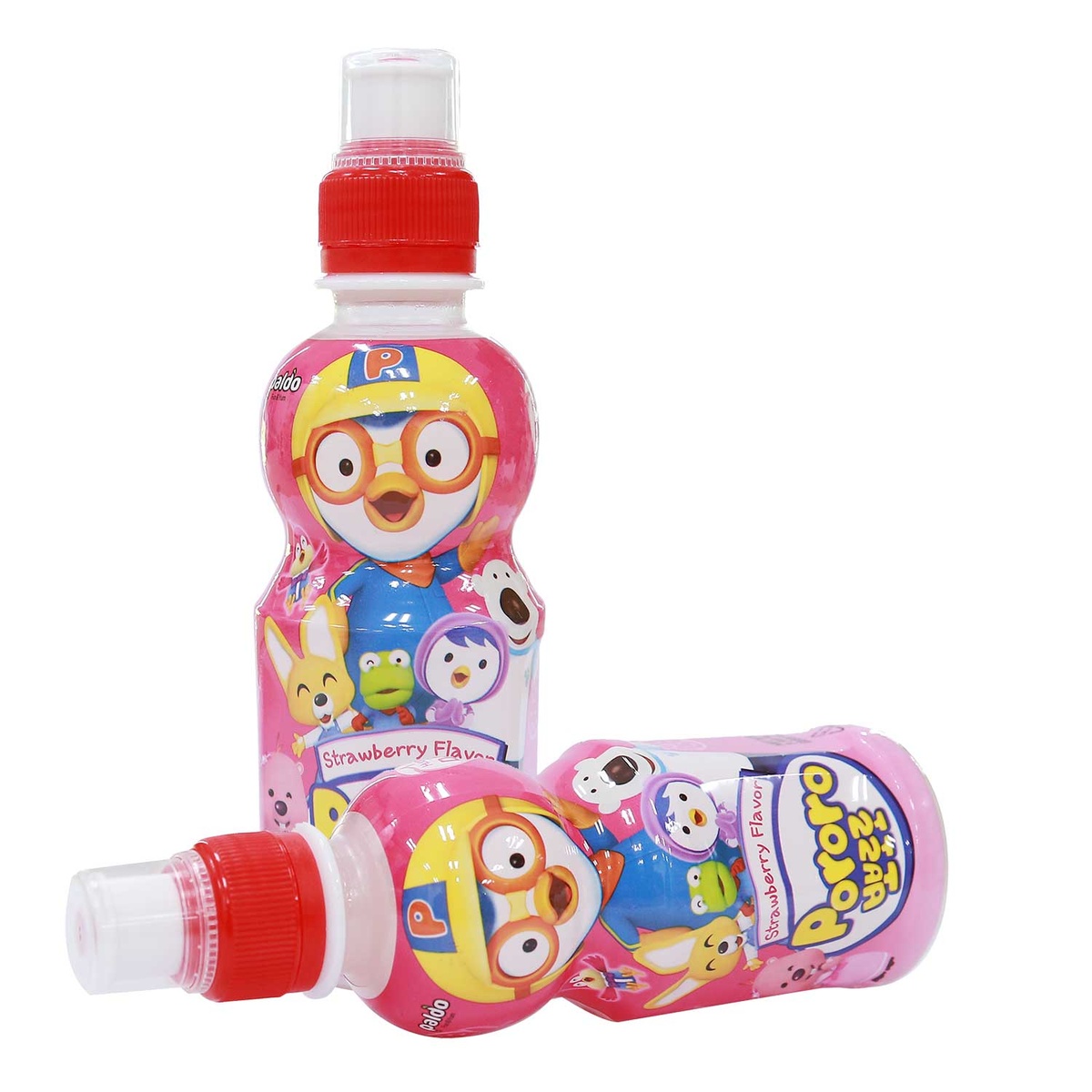 Nước uống Pororo vị dâu chai 235ml - mặt sau