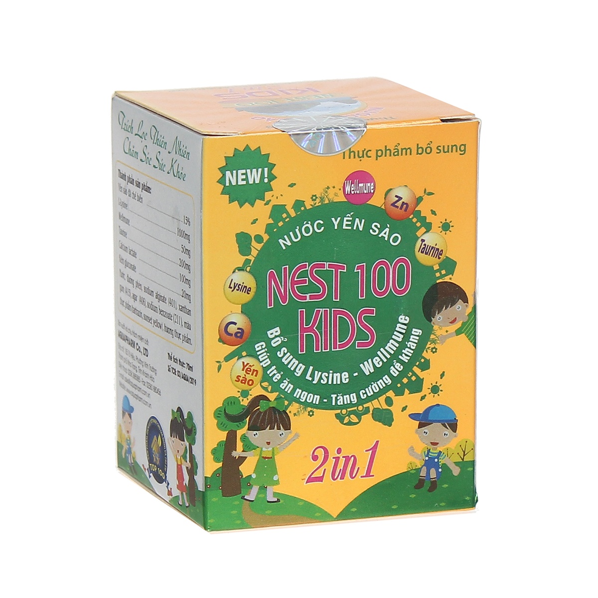Nước yến sào Nest 100 Kids 2in1 70ml - mặt sau