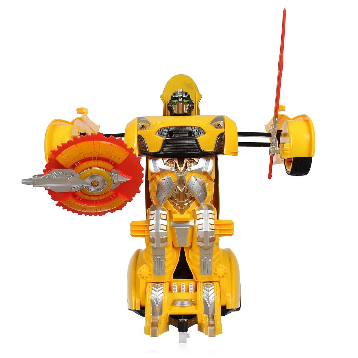 Ô tô biến hình robot Transformer CY.0128 (Vàng) - mặt trái