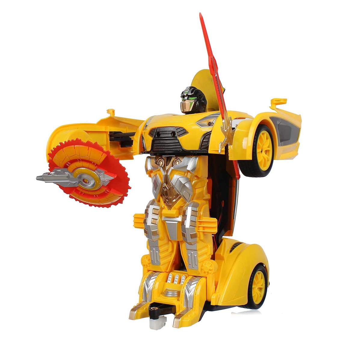 Ô tô biến hình robot Transformer CY.0128 (Vàng) - mặt phải
