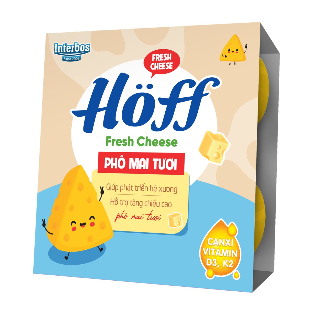 Phô mai tươi Hoff 4x55g 1Y+ - mặt trái