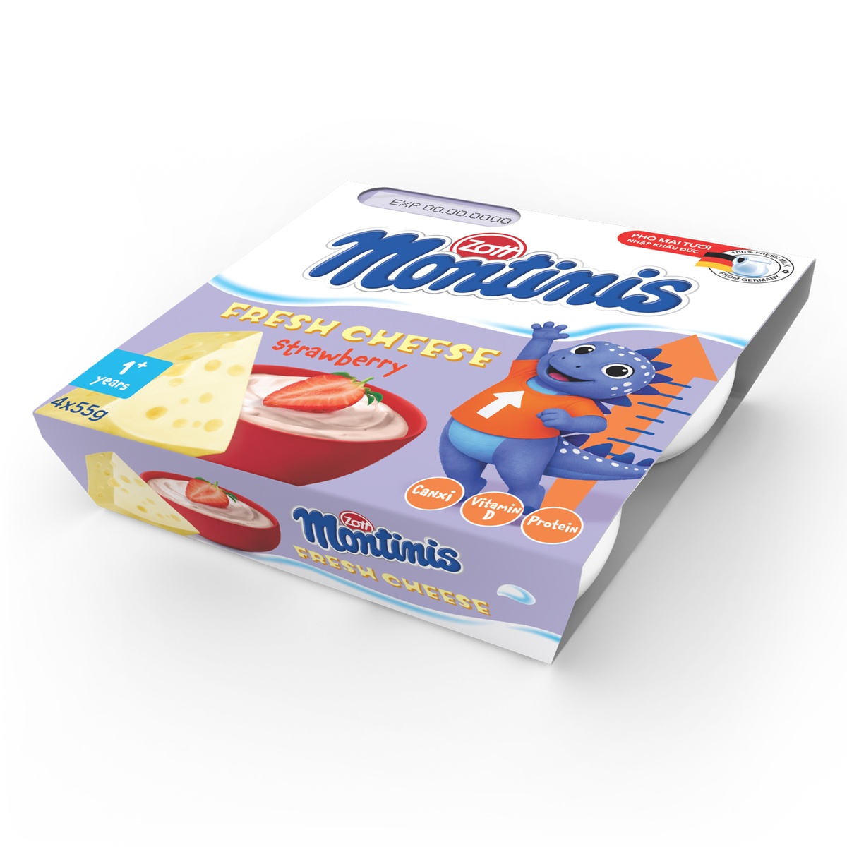 Phô mai tươi Montinis vị Dâu 4x55g - hình 6
