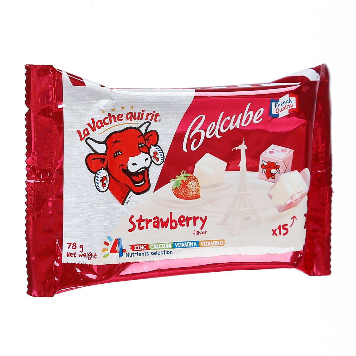 Phô mai viên Belcube vị dâu 78g (15 viên) - mặt trái