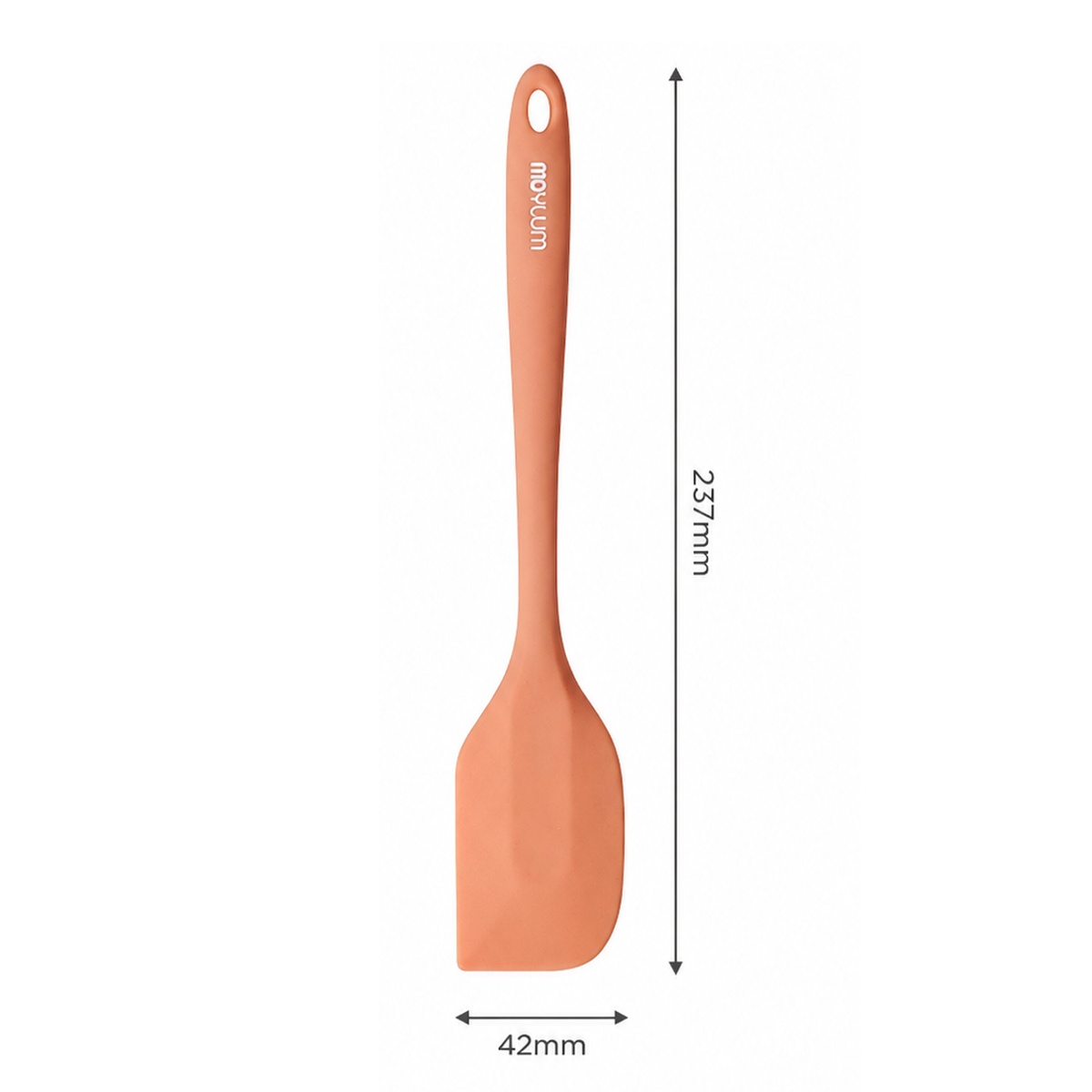 Phới thìa khuấy bột silicone Moyuum Mini (Đỏ cam) - mặt trái