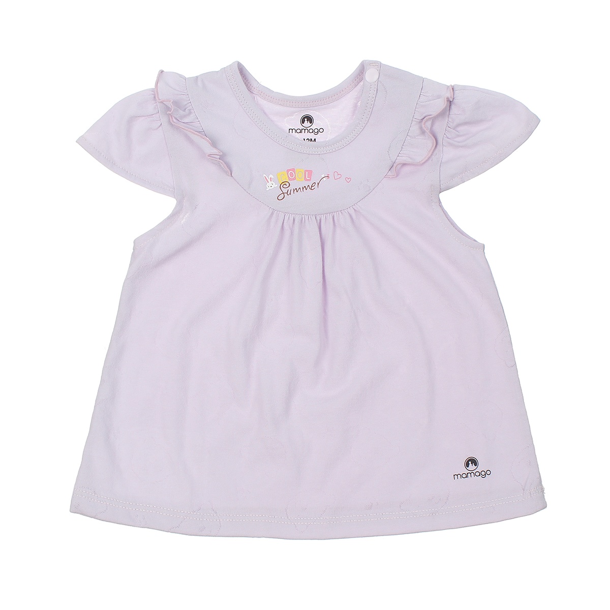 Quần áo sơ sinh Neil cộc tay cài vai Mamago HN20H (Tím) 12-18M - mặt trái