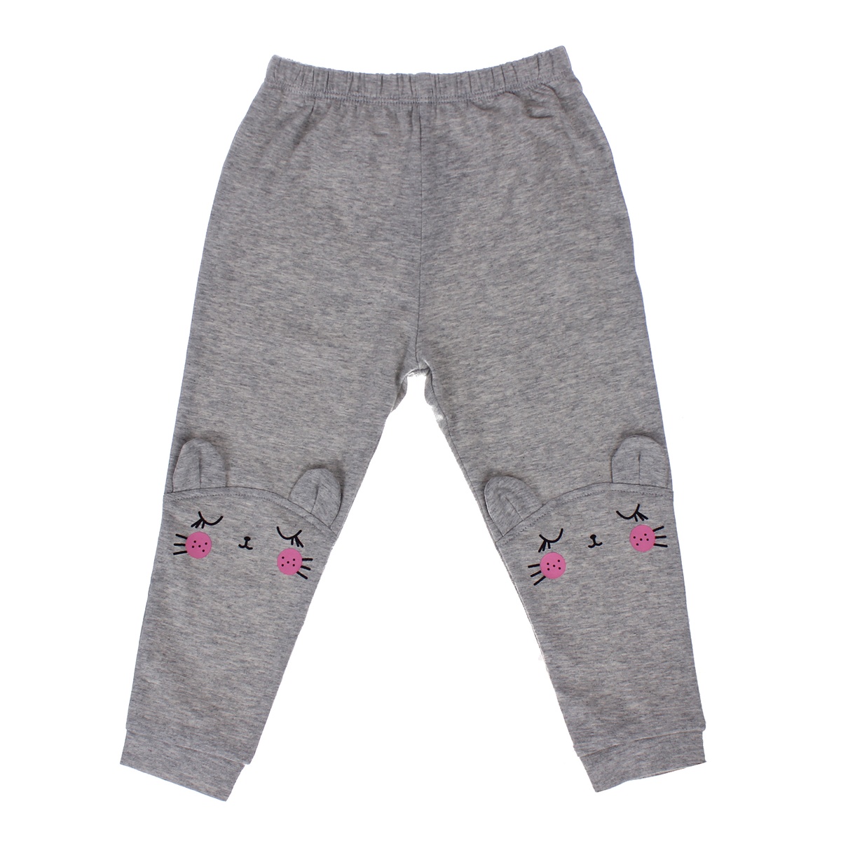 Quần dài cotton đáp mặt chú mèo 2 đầu gối Kiza - mặt trái