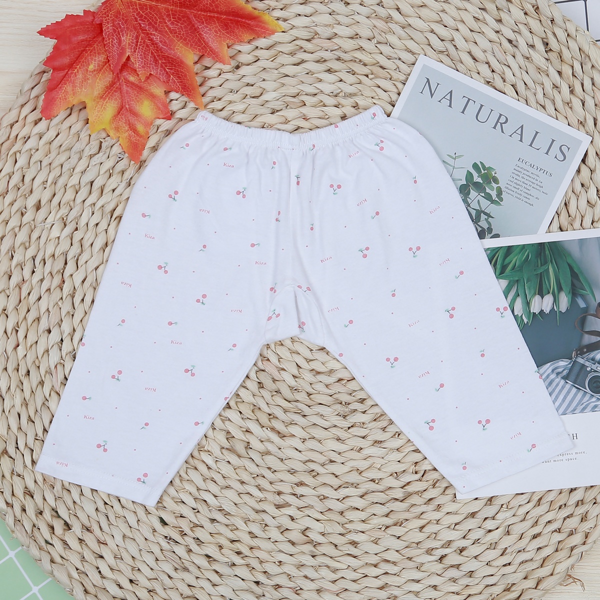 Quần dài sơ sinh Kiza in cherry BA22