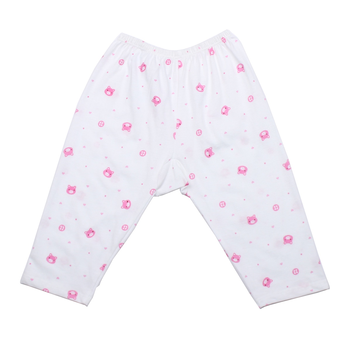 Quần dài sơ sinh cho bé gái Kidsplaza in hình heo con TH 12-18M - mặt trước