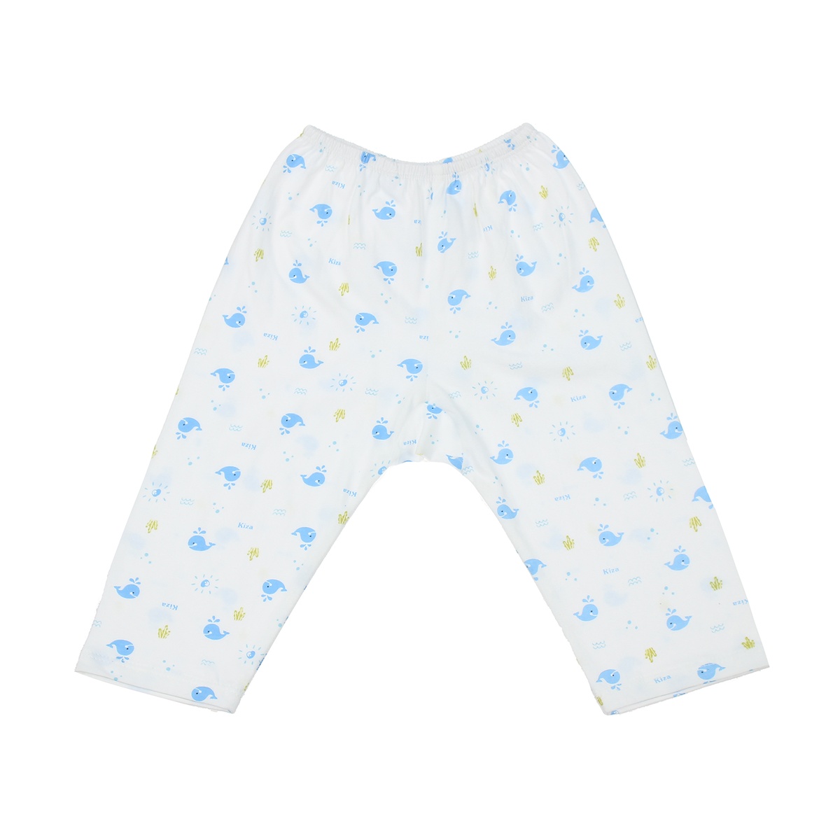 Quần dài sơ sinh Kiza in cá heo (Trắng Xanh) 3-6M - mặt trái